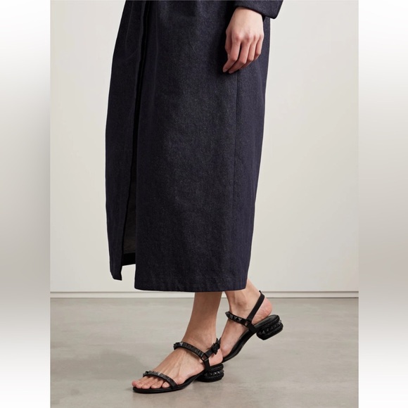 Christian Louboutin Pyrasand 30 Black Leather Block Heel Ankle Strap Sandal 35.5 - Picture 6 of 16